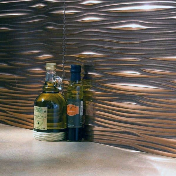 Wavy Copper Tiles Designs Metal Backsplash