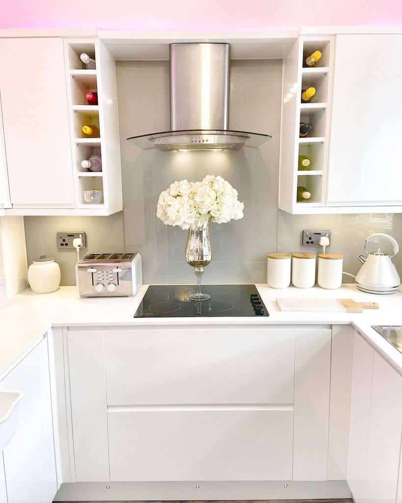 wine storage butler's pantry stone top